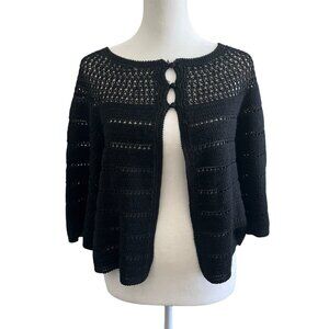 Y2K Theory Crochet Cashmere Cardigan Size Medium Bell Sleeve Whimsigoth Witchy